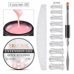Kit pentru extensii unghii false cu Gel UV / LED RBAN NAIL - 5720 Camuflaj